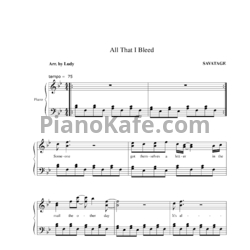 Ноты Savatage - All that I bleed