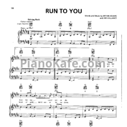 Ноты Bryan Adams - Run to you - предпросмотр