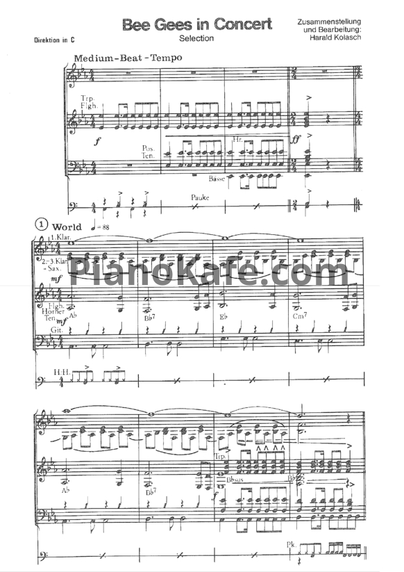 Ноты Bee Gees in concert (Selection) - PianoKafe.com