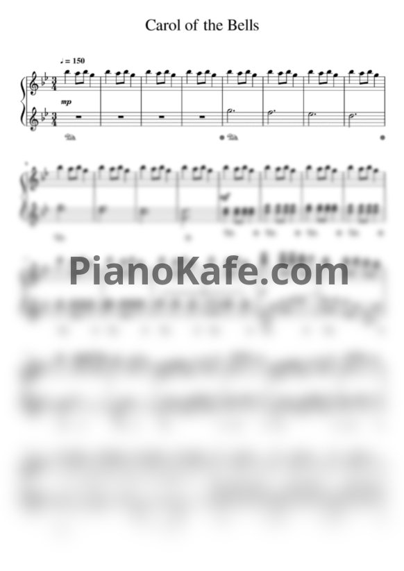 Ноты Николай Леонтович - Carol of the Bells (Татьяна Хюсеин cover) - PianoKafe.com