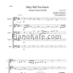 Ноты Pentatonix - Mary, did you know? - предпросмотр