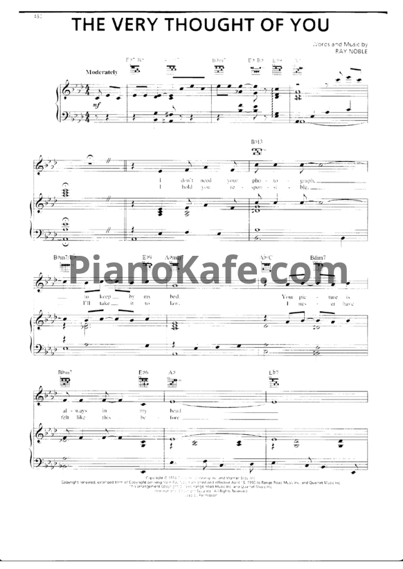 Ноты Ray Noble - The very thought of you - PianoKafe.com