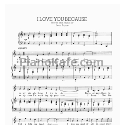 Ноты Elvis Presley - I love you because - предпросмотр