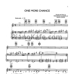 Ноты Madonna - One more chance - предпросмотр