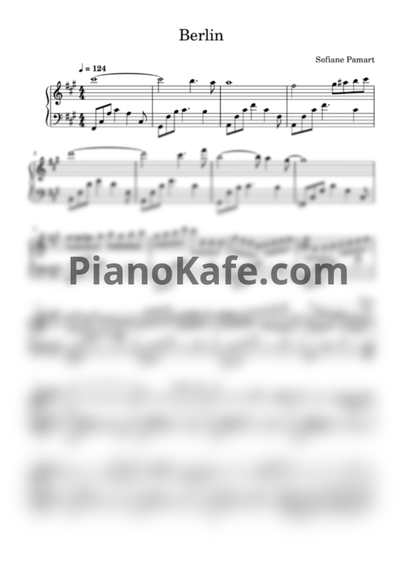 Ноты Sofiane Pamart - Berlin - PianoKafe.com