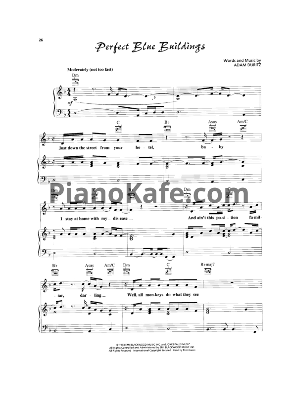 Ноты Counting Crows - Perfect blue buildings - PianoKafe.com