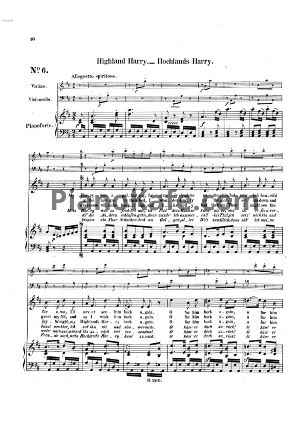 Ноты Л. В. Бетховен - "Highland Harry" №6 из сборника "12 шотландских народных песен" (WOO 156/ 6) - PianoKafe.com