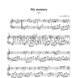 Ноты Ryu - My memory (Piano cover) - предпросмотр