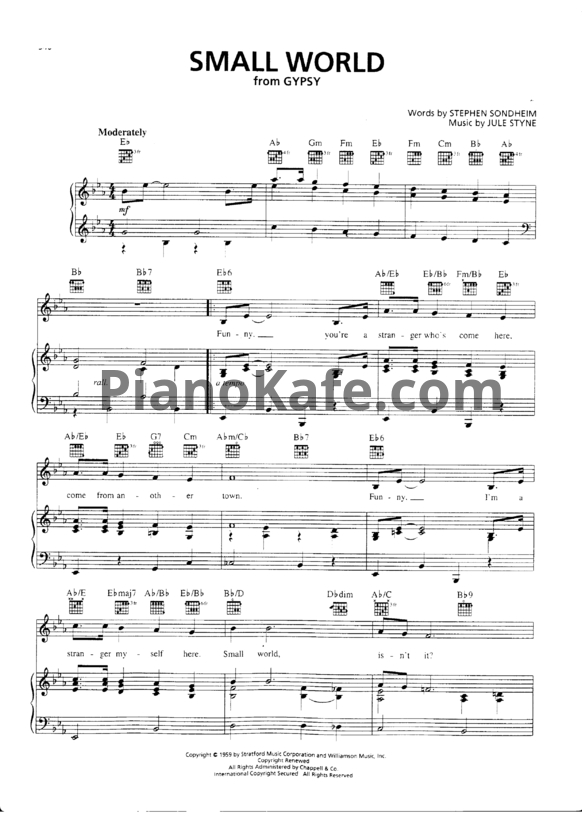 Ноты Jule Styne - Small world - PianoKafe.com