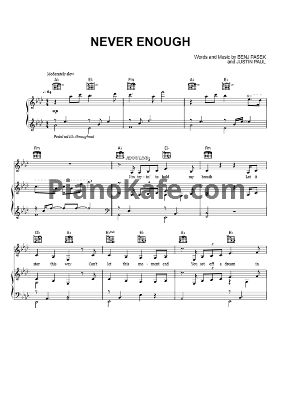 Ноты Loren Allred - Never enough (Версия 2) - PianoKafe.com