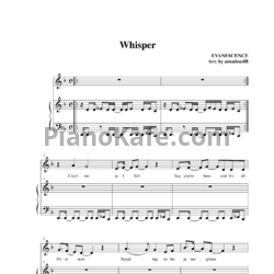 Ноты Evanescence - Whisper (Origin) - предпросмотр
