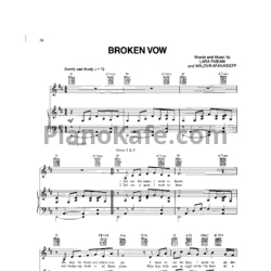Ноты Josh Groban - Broken vow - предпросмотр