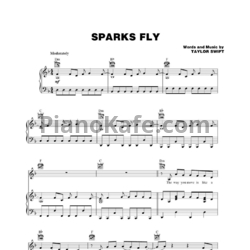 Ноты Taylor Swift - Sparks fly (Версия 2) - предпросмотр