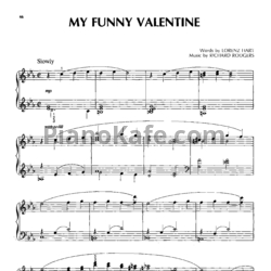 Ноты Frank Sinatra - My funny Valentine (Piano solo) - предпросмотр