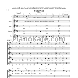 Ноты The Beach Boys - Surfer girl (для хора) - предпросмотр