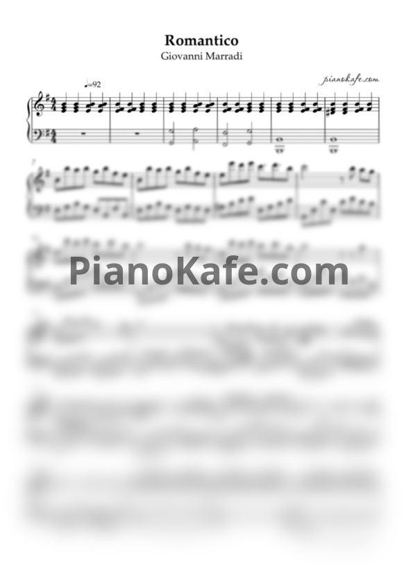 Ноты Giovanni Marradi - Romantico - PianoKafe.com