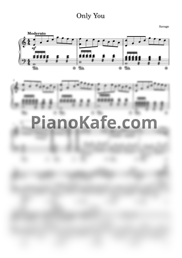 Ноты Savage - Only you - PianoKafe.com