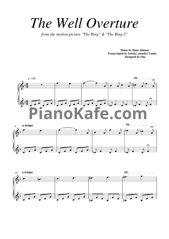 Ноты Hans Zimmer - The Well - PianoKafe.com