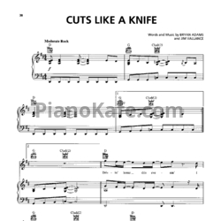 Ноты Bryan Adams - Cut's like a knife - предпросмотр