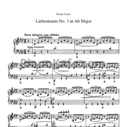Ноты Ференц Лист - Liebestraum №3 in Ab major - предпросмотр