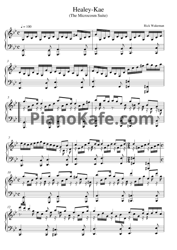 Ноты Rick Wakeman - Healey kae - PianoKafe.com
