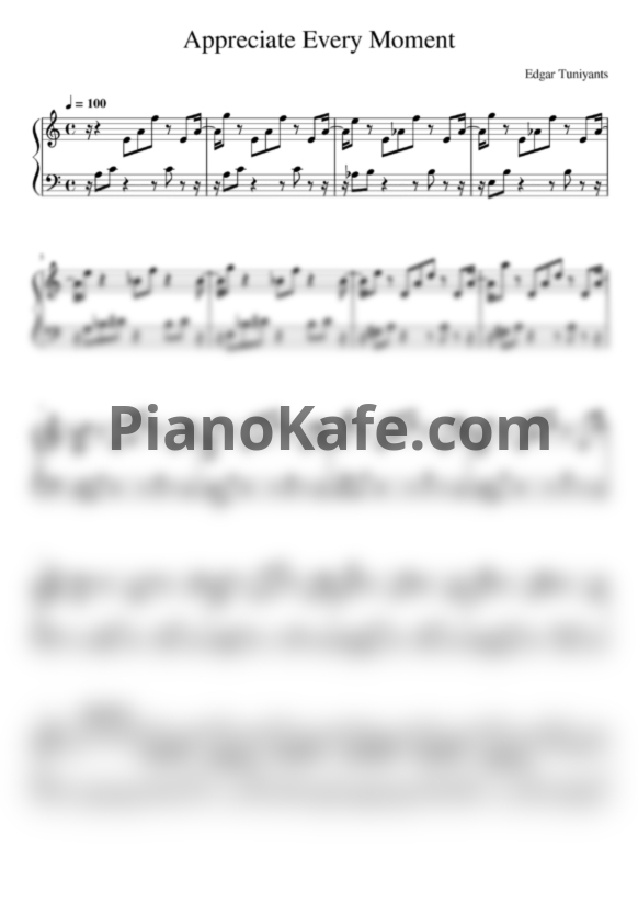 Ноты Edgar Tuniyants - Appreciate every moment - PianoKafe.com