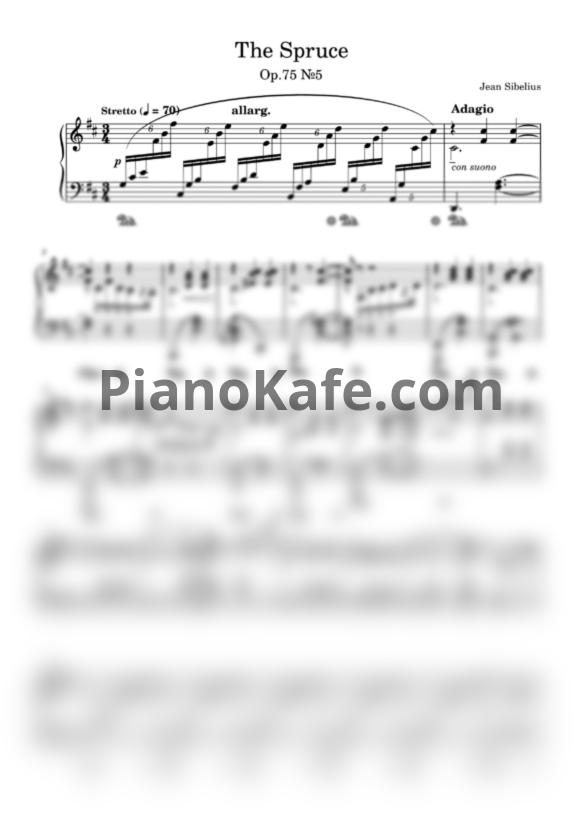 Ноты Ян Сибелиус - The spruce (Op. 75, №5) - PianoKafe.com