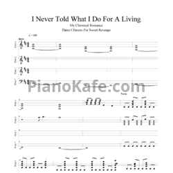 Ноты My Chemical Romance - I never told you what I do for a living - предпросмотр