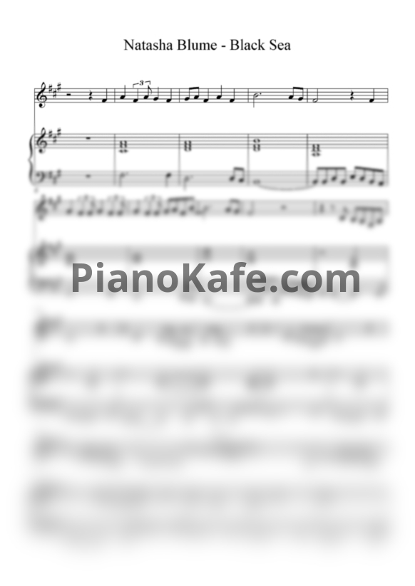 Ноты Natasha Blume - Black sea - PianoKafe.com