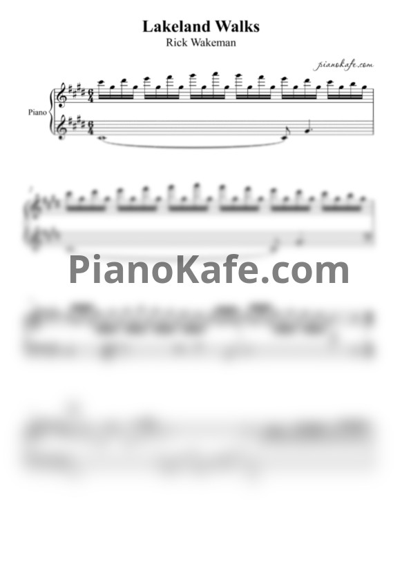 Ноты Rick Wakeman - Lakeland walks - PianoKafe.com