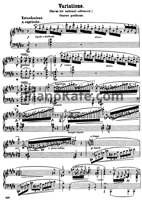 Ноты Ф. Шопен - Вариации ми мажор на тему немецкой народной песни `Der Schweizerbub` (B. 14) - PianoKafe.com