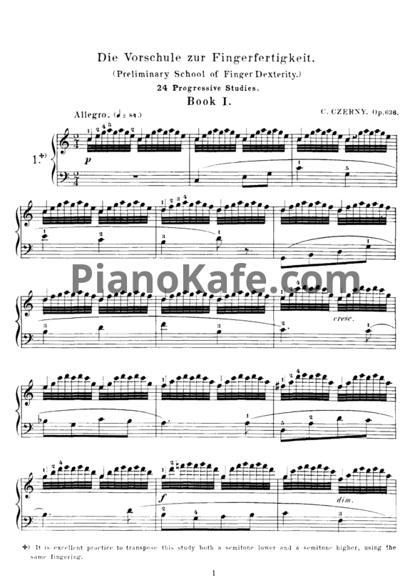 Ноты Карл Черни - Этюды (Оp. 636) - PianoKafe.com