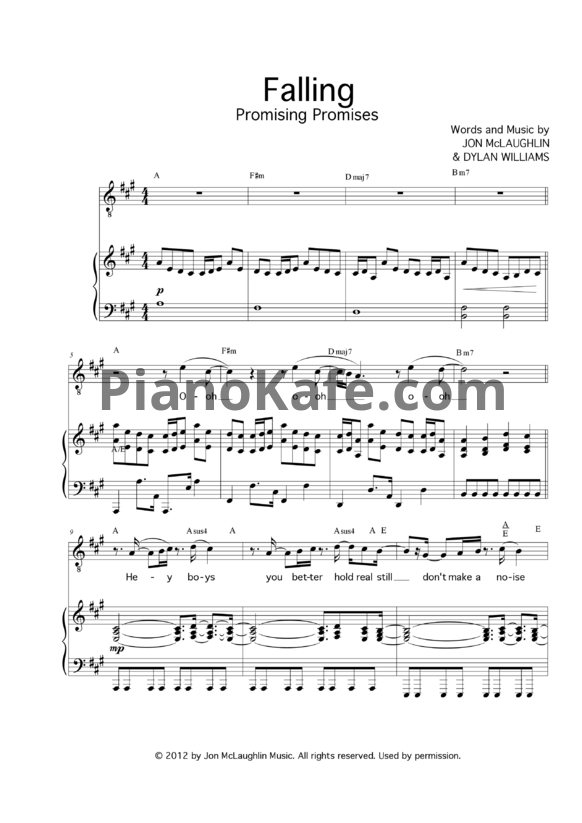 Ноты Jon McLaughlin - Falling - PianoKafe.com
