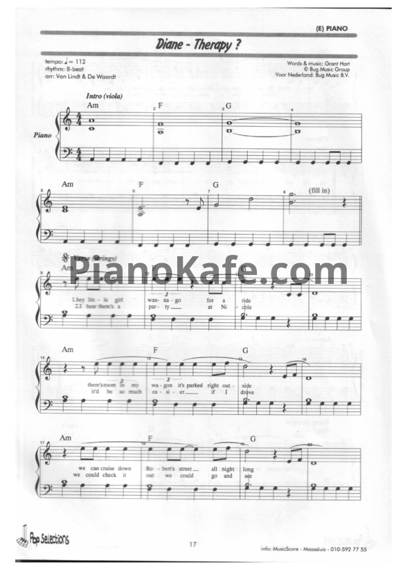 Ноты Therapy? - Diane (Piano solo) - PianoKafe.com