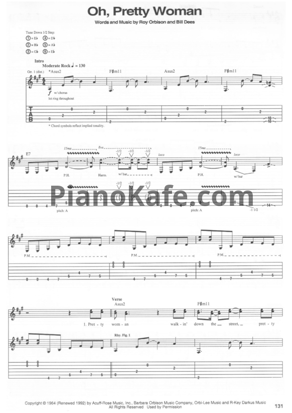 Ноты Van Halen - Oh, pretty woman - PianoKafe.com