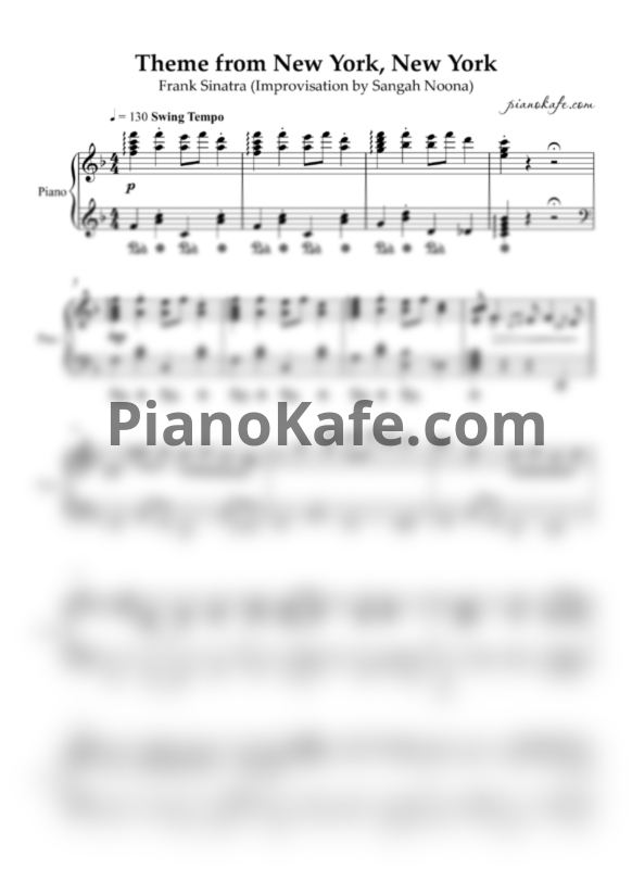 Ноты Frank Sinatra - Theme from New York, New York (Piano with Improvisation by Sangah Noona) - PianoKafe.com