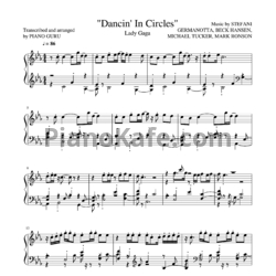 Ноты Lady Gaga - Dancin’ in circles - предпросмотр