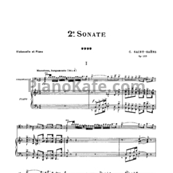 Ноты Камиль Сен-Санс - Соната для виолончели и фортепиано №2 фа мажор (Op. 123) - предпросмотр