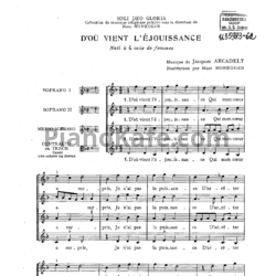 Ноты Я. Аркадельт -  D'ou vient l'ejouissance