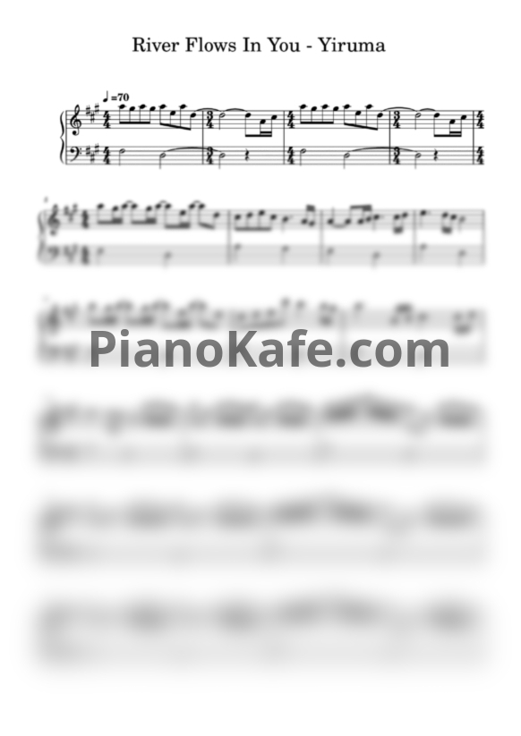 Ноты Yiruma - River flows in you (Easy piano) - PianoKafe.com