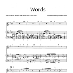 Ноты Bee Gees - Words - предпросмотр