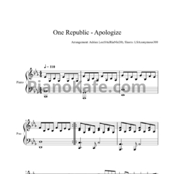Ноты One Republic feat. Timbaland - Apologize (Adrian Lee)