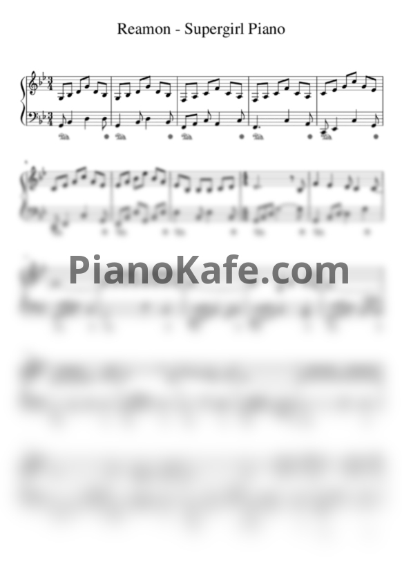 Ноты Reamonn - Supergirl - PianoKafe.com