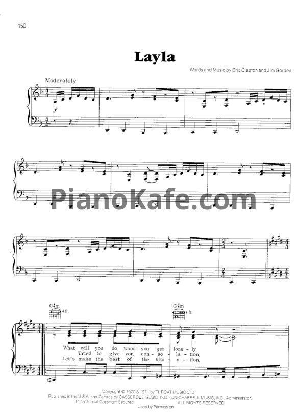 Ноты Derek and the Dominos - Layla (Piano solo) - PianoKafe.com