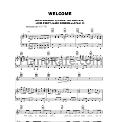 Ноты Christina Aguilera - Welcome - предпросмотр