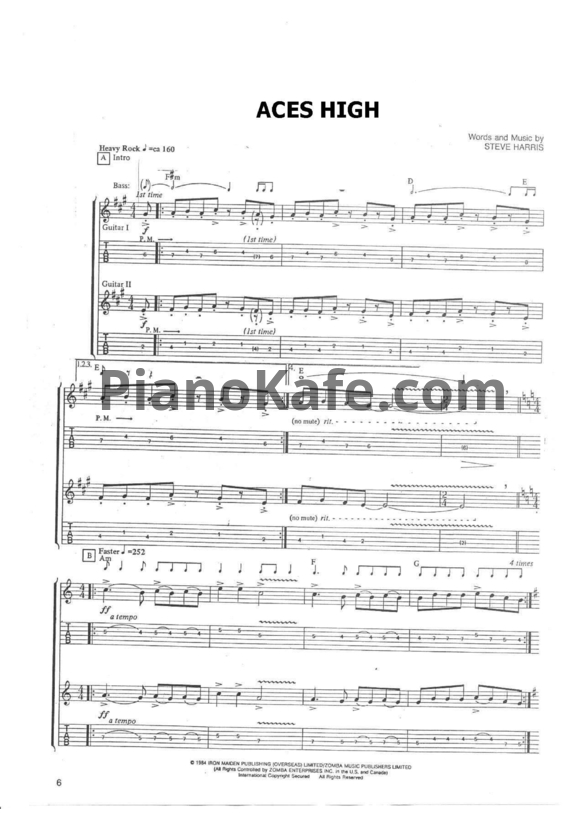 Ноты Iron Maiden - Powerslave (Книга нот) - PianoKafe.com