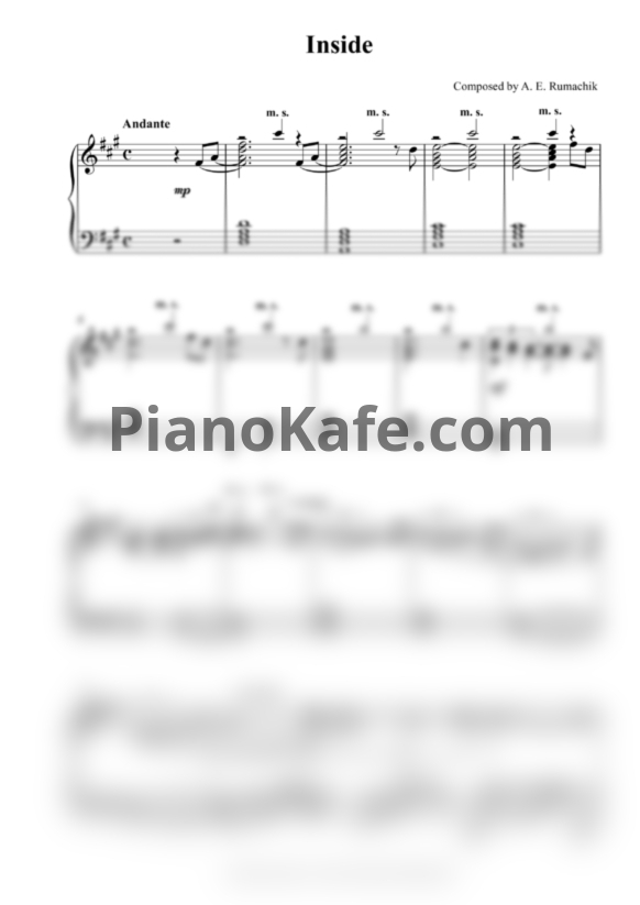 Ноты Arseny Rumachik - Inside - PianoKafe.com