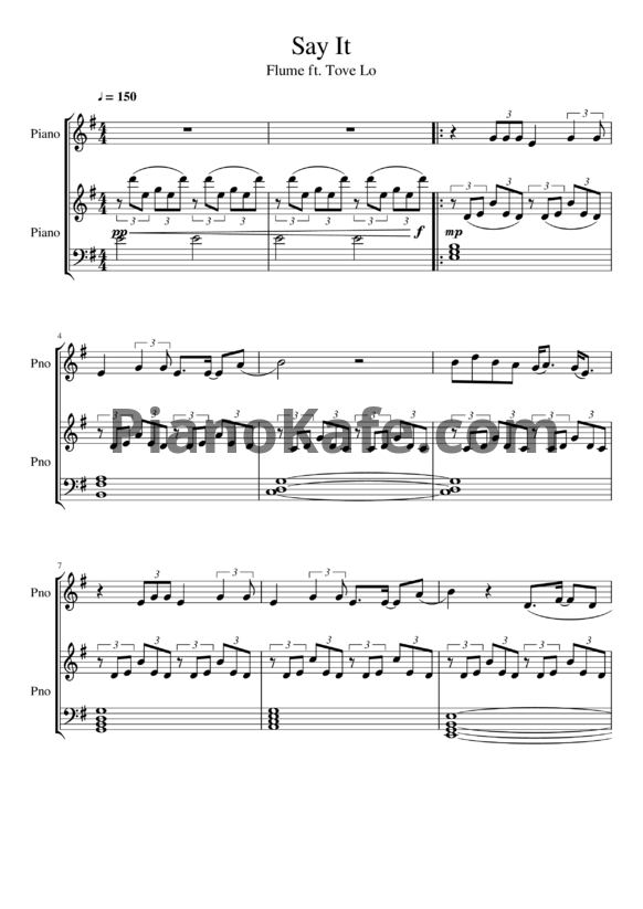 Ноты Flume feat. Tove Lo - Say it - PianoKafe.com