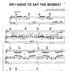Ноты Bryan Adams - Do I have to say the words - предпросмотр