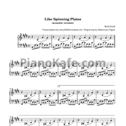 Ноты Radiohead - Like spinning plates (Acoustic version) - предпросмотр
